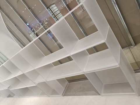 acrylic product display stands mannequin display unit tables and shelves installed at link digital wafi mall in dubai 