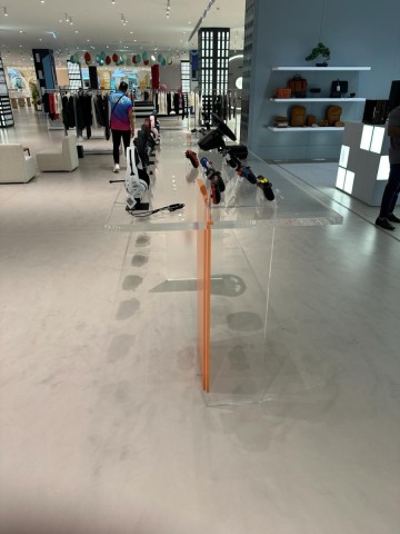 acrylic product display stands tables and shelves
